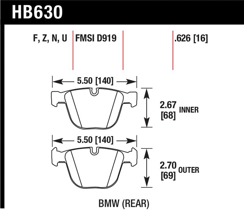 Picture of Hawk Performance HAWK DTC-70 Brake Pad Sets - HB630U.626