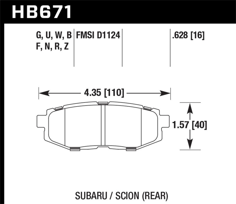 Picture of Hawk Performance HAWK Ceramic Brake Pad Sets Rear - HB671Z.628