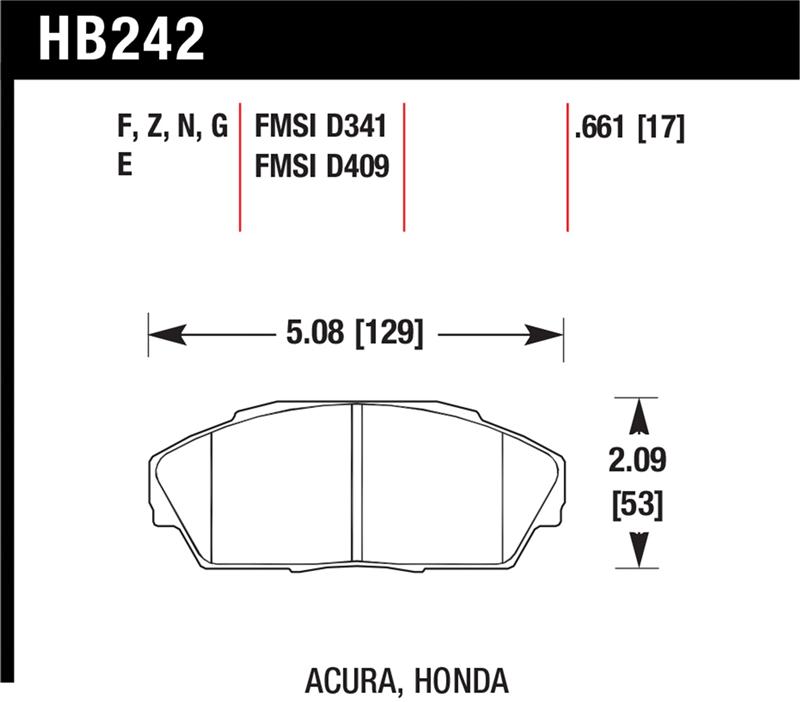 Picture of Hawk Performance HAWK DTC-60 Brake Pad Sets - HB242G.661