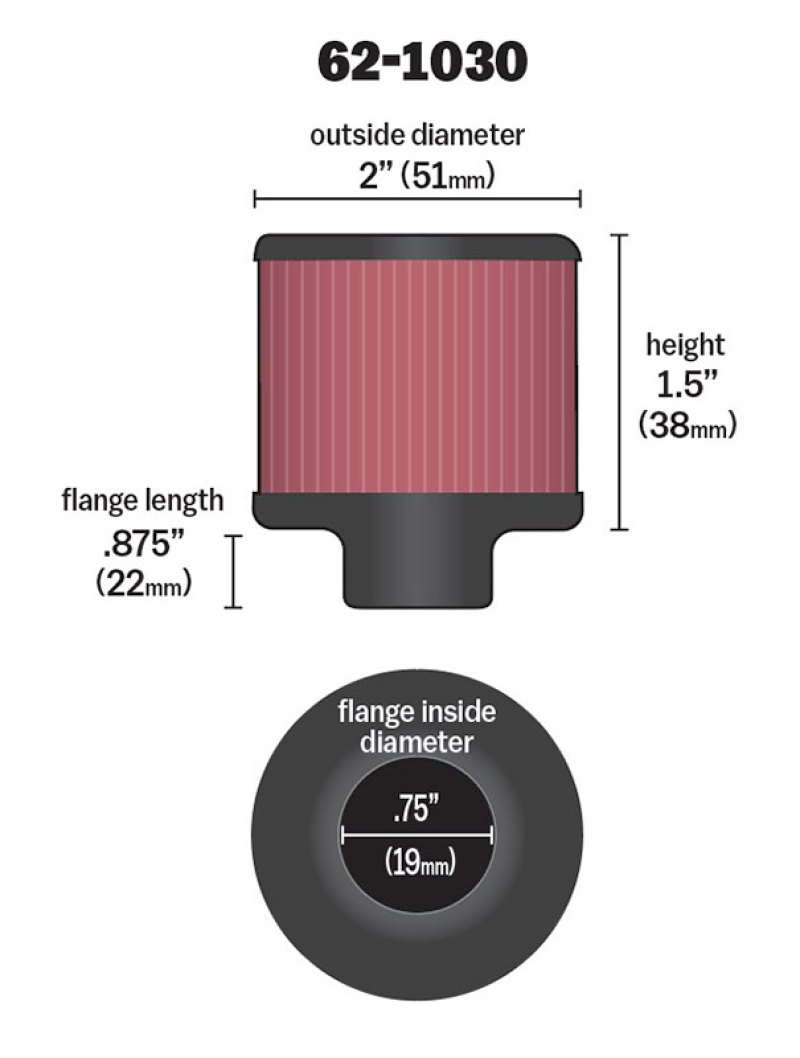 Picture of K&N Engineering KN Universal Air Filter - 62-1030