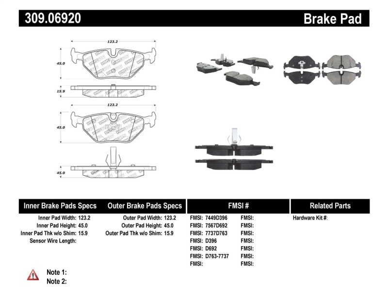 Picture of Sport Brake Pads with Shims and Hardware