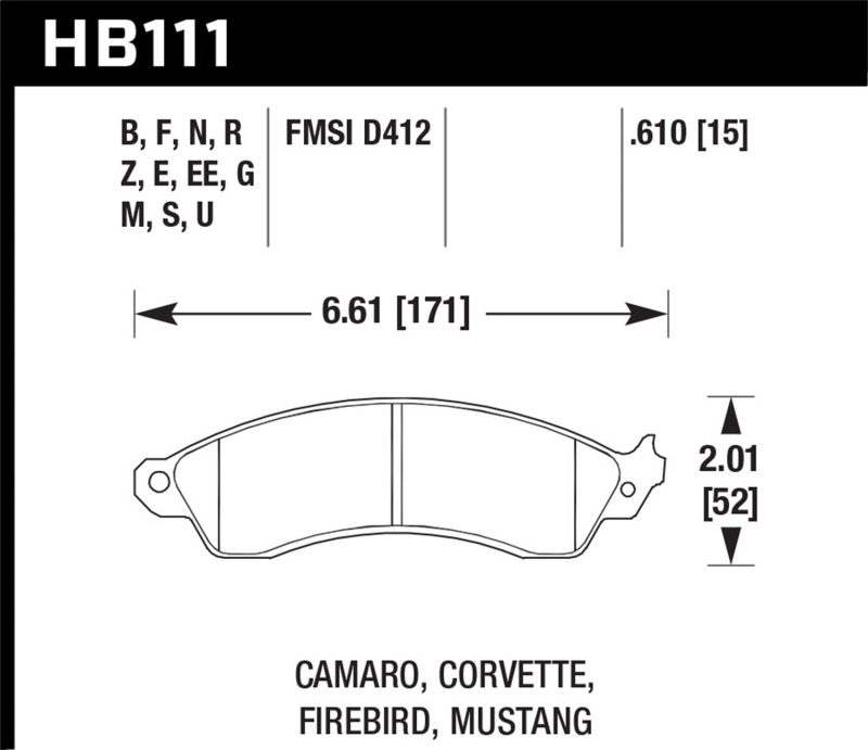 Picture of Hawk Performance HAWK Blue 9012 Brake Pad Sets - HB111E.610