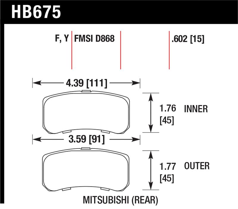 Picture of Hawk Performance HAWK LTS Brake Pads Rear - HB675Y.602