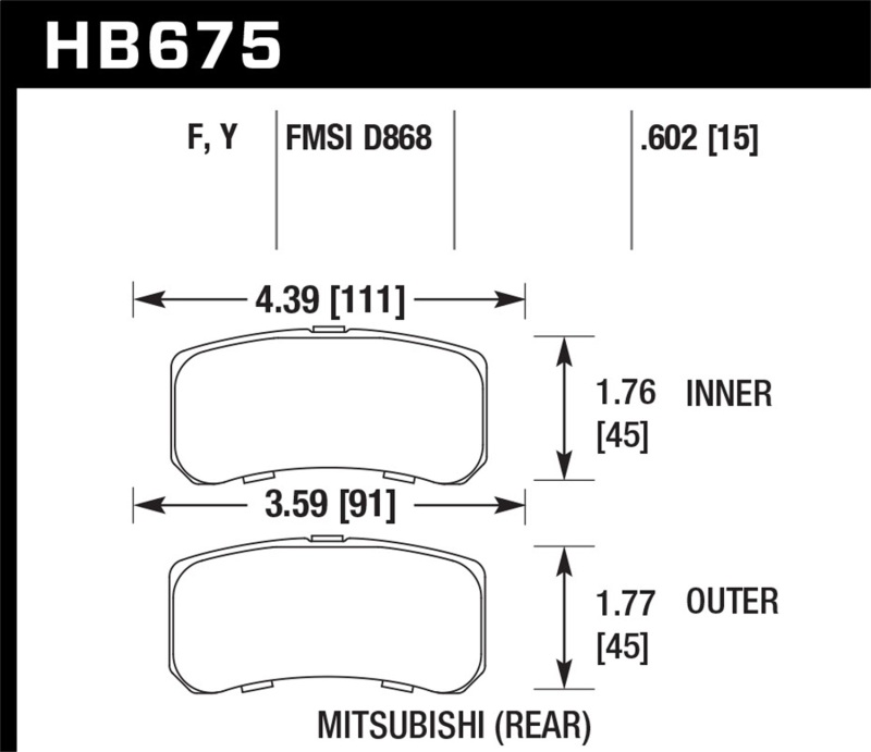 Picture of Hawk Performance HAWK LTS Brake Pads Rear - HB675Y.602