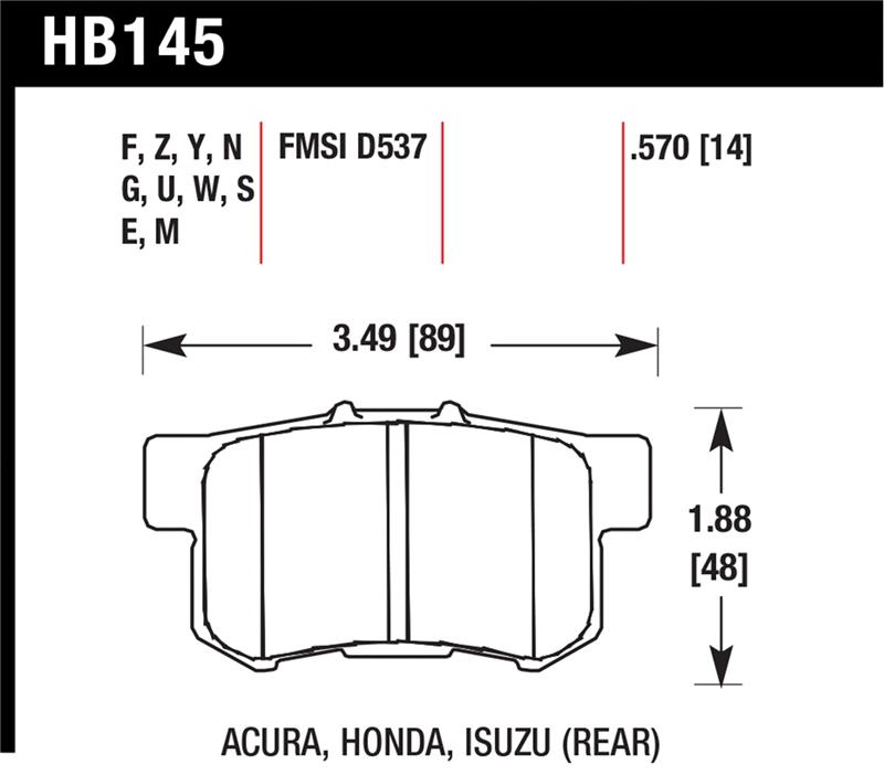 Picture of Hawk Performance HAWK DTC-60 Brake Pad Sets - HB145G.570