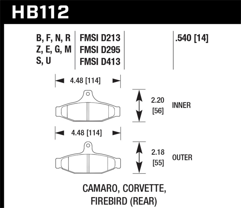 Picture of Hawk Performance HAWK HT-10 Brake Pad Sets - HB112S.540