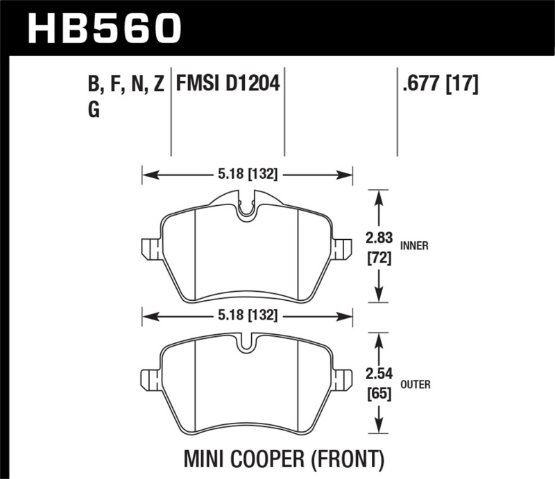 Picture of Hawk Performance HAWK HP+ Brake Pad Sets - HB560N.677