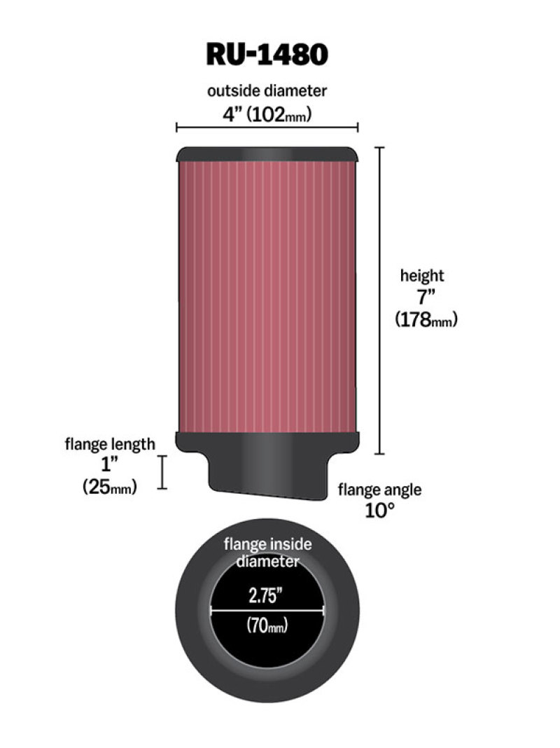 Picture of K&N Engineering KN Universal Air Filter - RU-1480