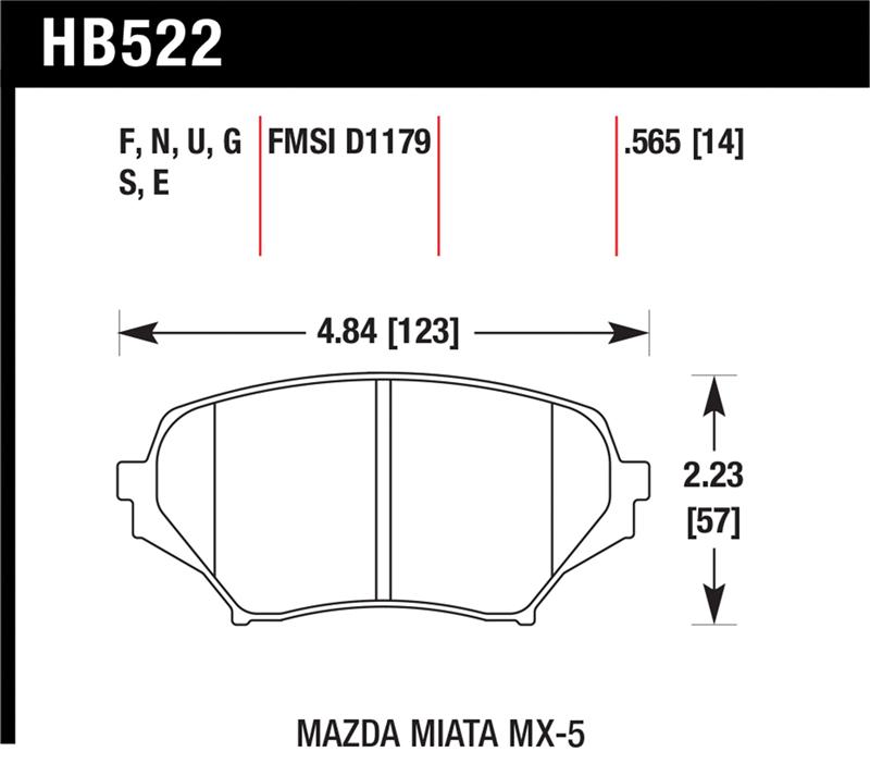 Picture of Hawk Performance HAWK DTC-60 Brake Pad Sets - HB522G.565