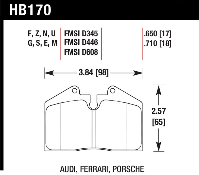 Picture of Hawk Performance HAWK Blue 9012 Brake Pad Sets - HB170E.650