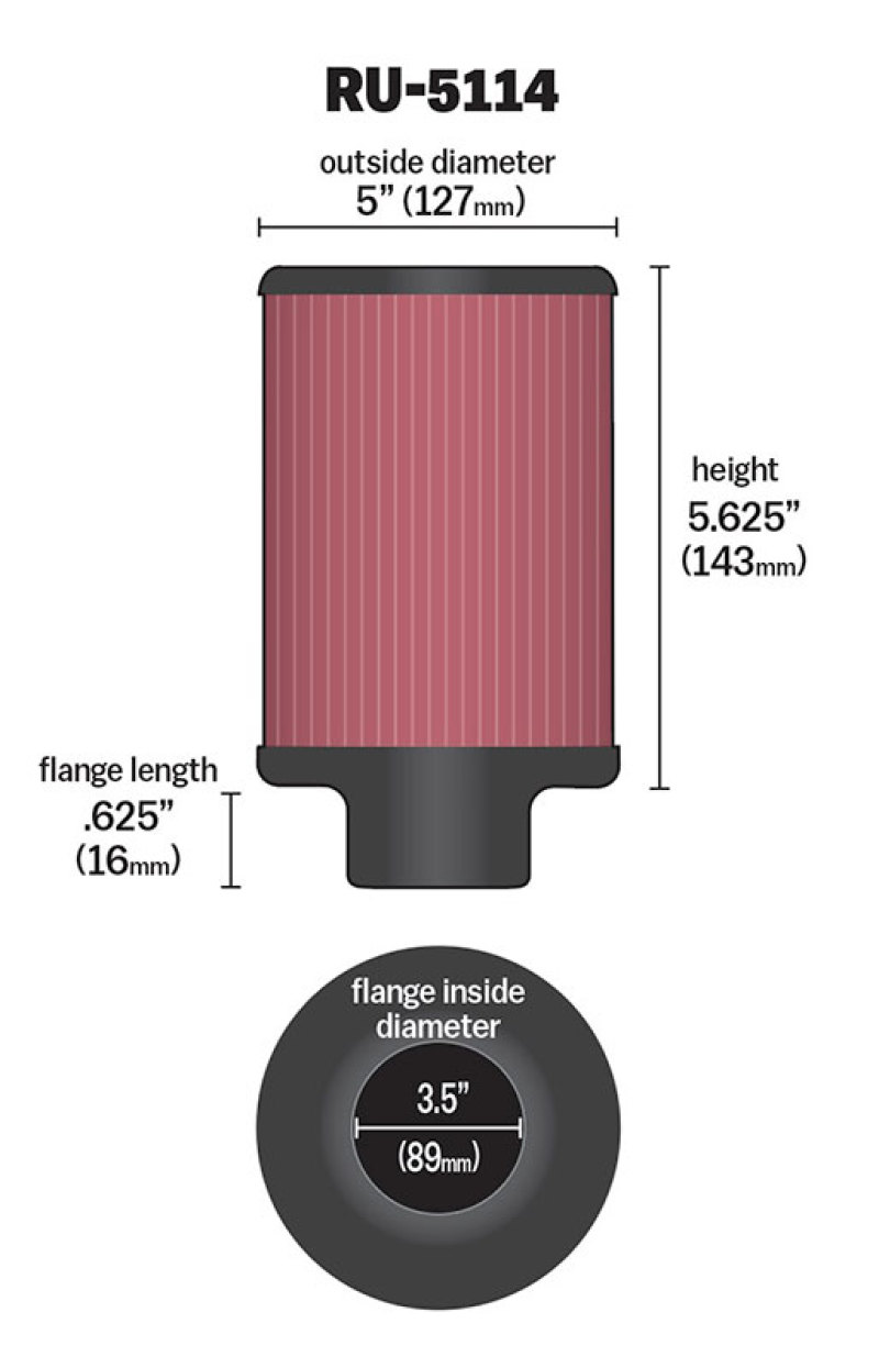 Picture of K&N Engineering KN Universal Air Filter - RU-5114