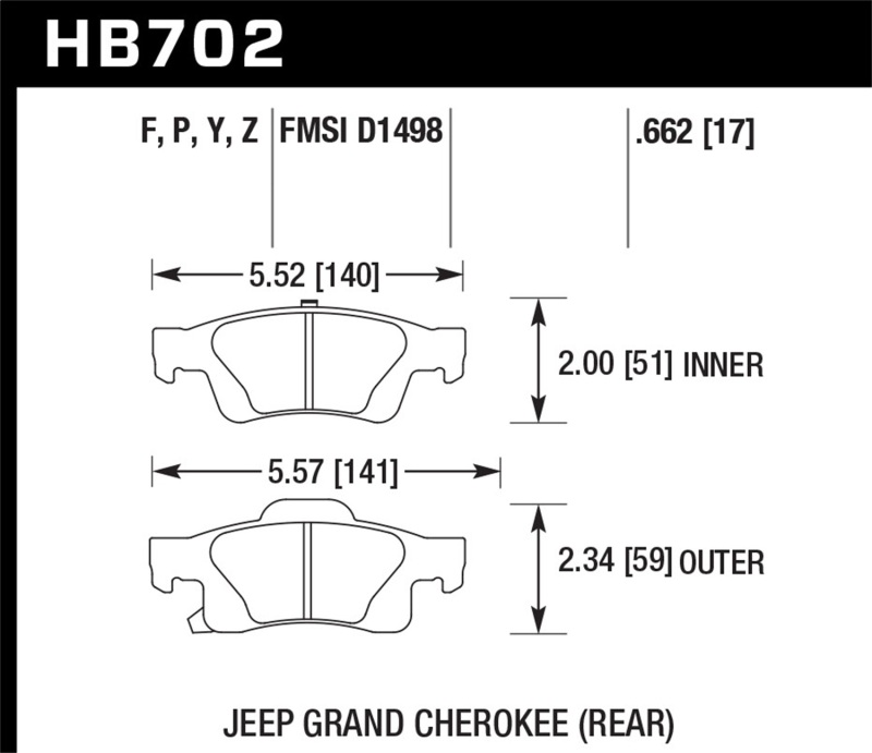 Picture of Hawk Performance HAWK LTS Brake Pads - HB702Y.662