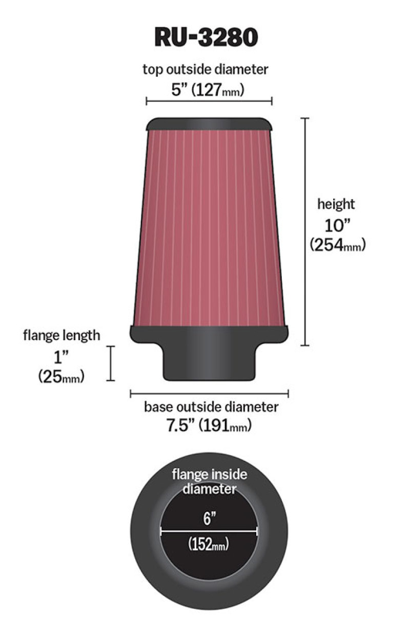 Picture of K&N Engineering KN Universal Air Filter - RU-3280