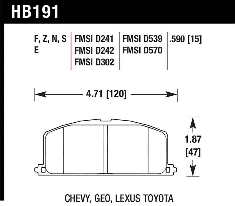 Picture of Hawk Performance HAWK HP+ Brake Pad Sets Front - HB191N.590