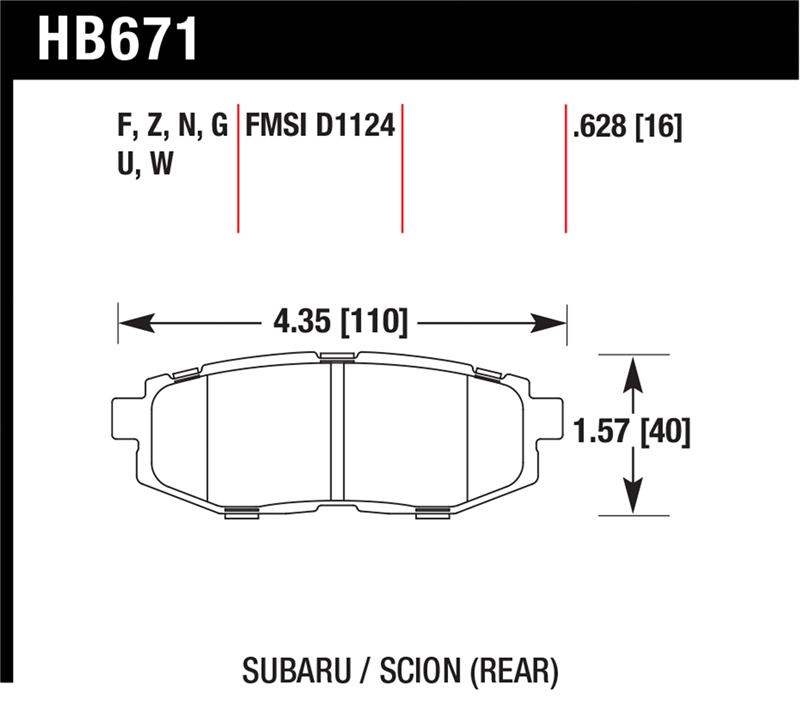 Picture of Hawk Performance HAWK DTC-30 Brake Pad Sets - HB671W.628