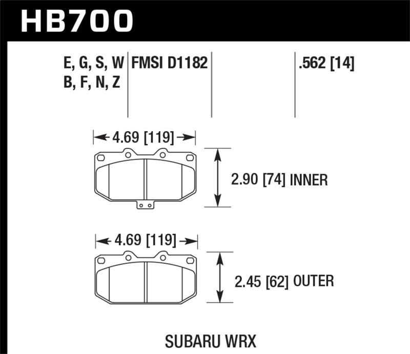 Picture of Hawk Performance HAWK HP+ Brake Pad Sets - HB700N.562