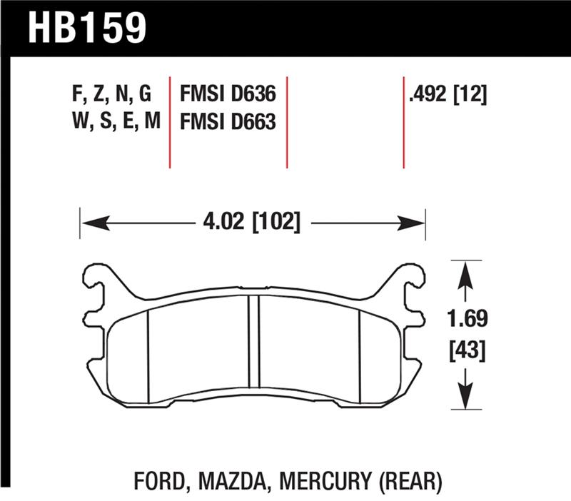 Picture of Hawk Performance HAWK DTC-30 Brake Pad Sets - HB159W.492