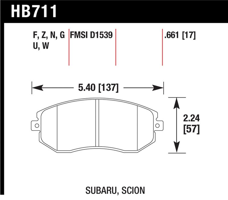 Picture of Hawk Performance HAWK DTC-30 Brake Pad Sets Front - HB711W.661