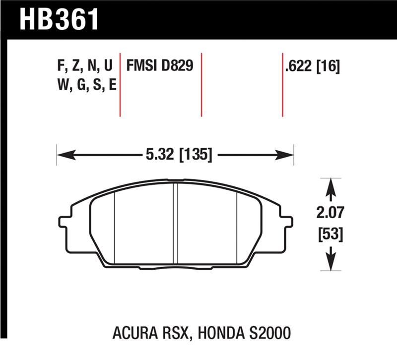 Picture of Hawk Performance HAWK DTC-30 Brake Pad Sets - HB361W.622