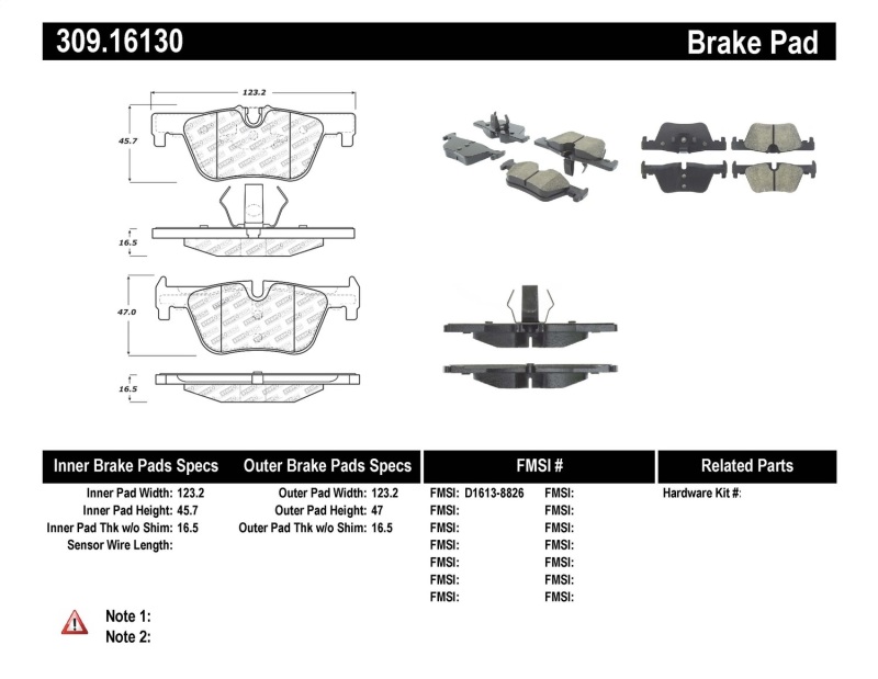 Picture of Sport Brake Pads with Shims and Hardware