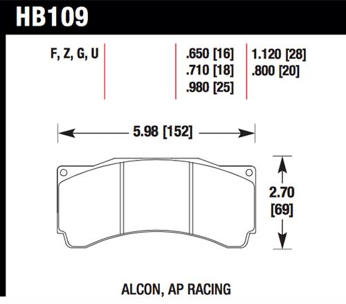 Picture of Hawk Performance HAWK DTC-70 Brake Pad Sets - HB109U.710