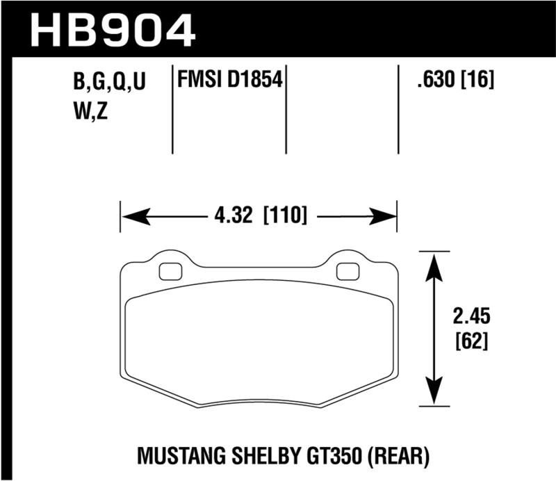 Picture of Hawk Performance HAWK Ceramic Brake Pad Sets - HB904Z.630