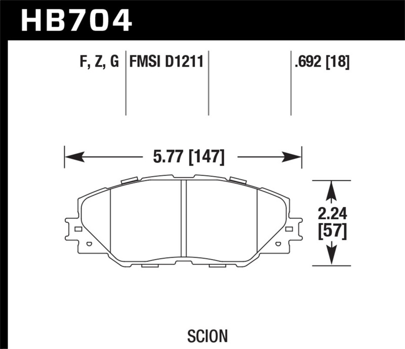 Picture of Hawk Performance HAWK HPS 5.0 Brake Pad Sets - HB704B.692
