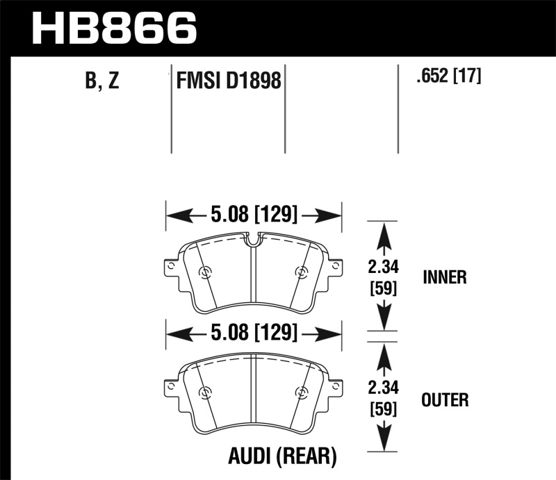 Picture of Hawk Performance HAWK Ceramic Brake Pad Sets - HB866Z.652
