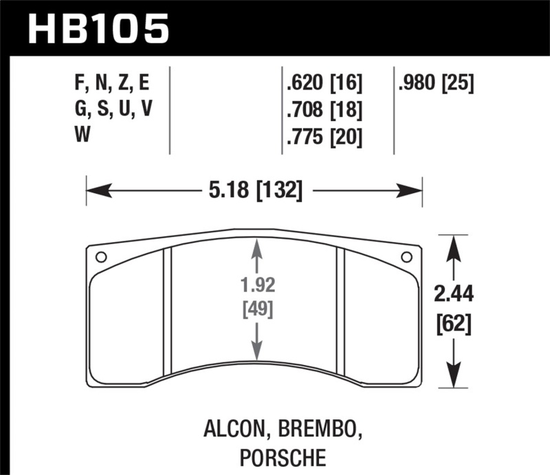 Picture of Hawk Performance HAWK HP+ Brake Pad Sets - HB105N.620