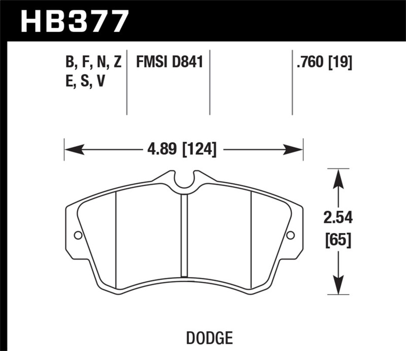 Picture of Hawk Performance HAWK HPS Brake Pad Sets Front - HB377F.760