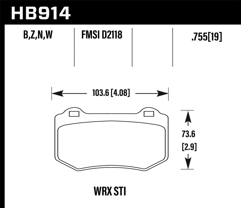 Picture of Hawk Performance HAWK HPS 5.0 Brake Pad Sets - HB914B.580