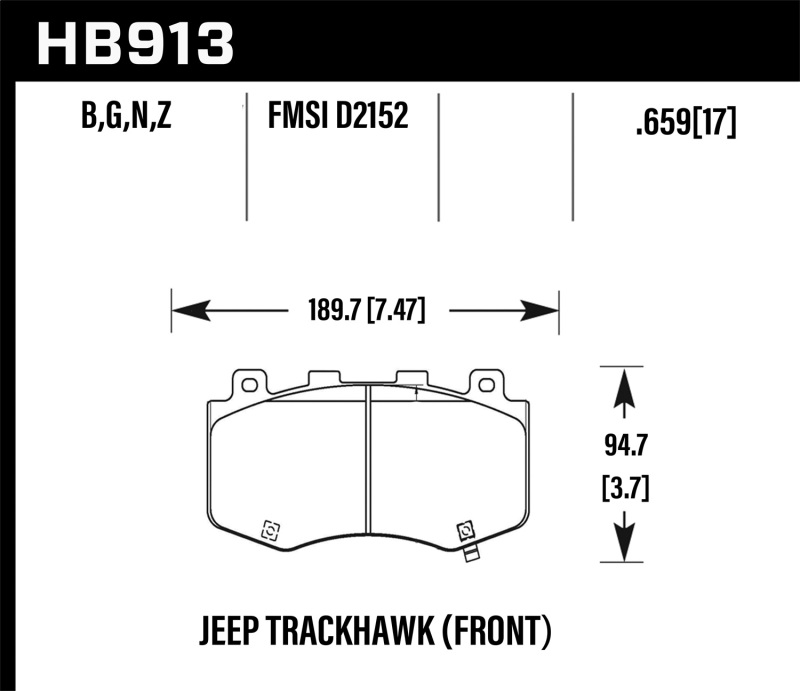 Picture of Hawk Performance HAWK HPS 5.0 Brake Pad Sets - HB913B.659