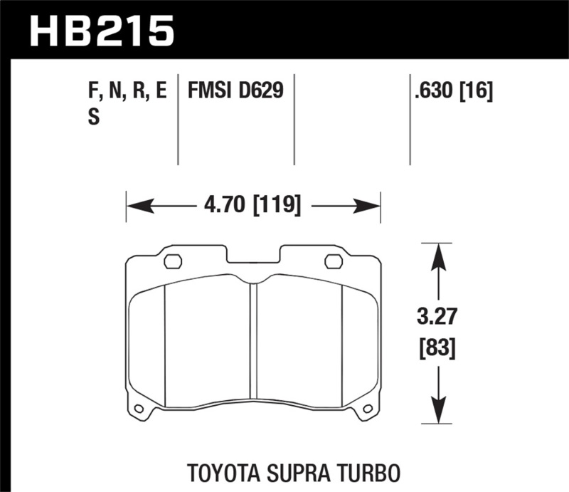 Picture of Hawk Performance HAWK HPS 5.0 Brake Pad Sets - HB215B.630