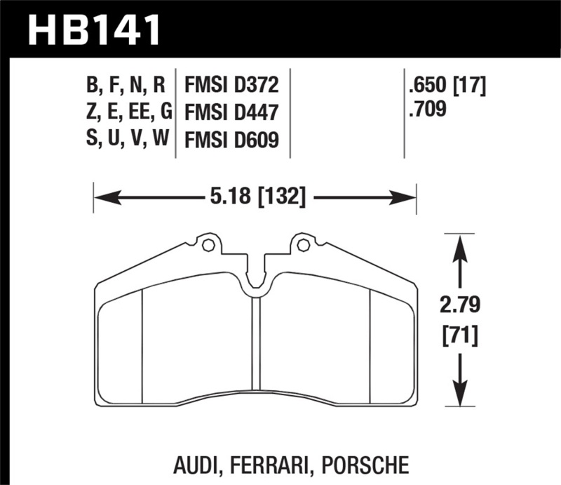 Picture of Hawk Performance HAWK DTC-70 Brake Pad Sets - HB141U.650