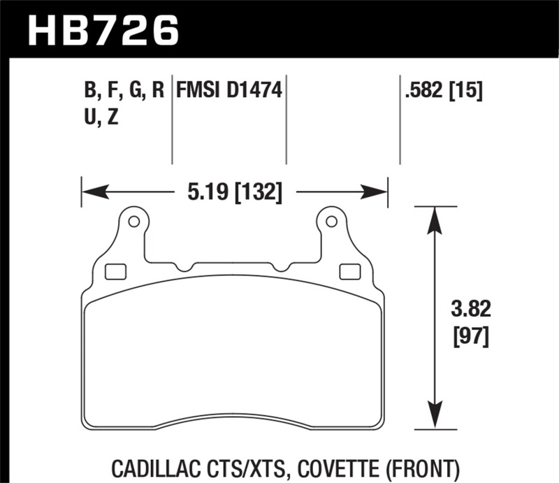 Picture of Hawk Performance HAWK HPS Brake Pad Sets - HB726F.582