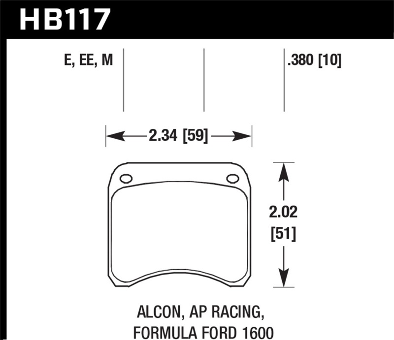 Picture of Hawk Performance HAWK Black Brake Pad Sets - HB117M.380
