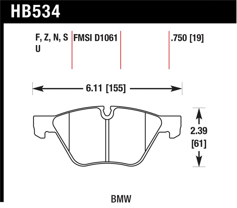 Picture of Hawk Performance HAWK HT-10 Brake Pad Sets - HB534S.750