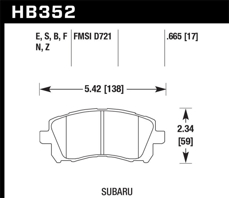 Picture of Hawk Performance HAWK HPS 5.0 Brake Pad Sets - HB352B.665