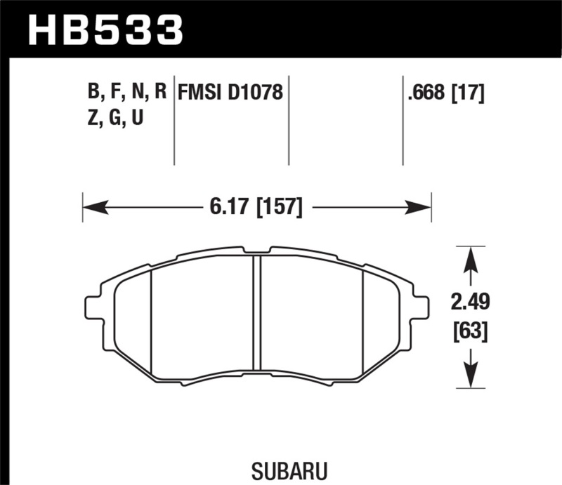 Picture of Hawk Performance HAWK HPS 5.0 Brake Pad Sets - HB533B.668