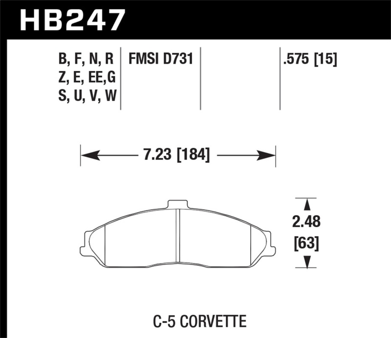 Picture of Hawk Performance HAWK HPS 5.0 Brake Pad Sets - HB247B.575