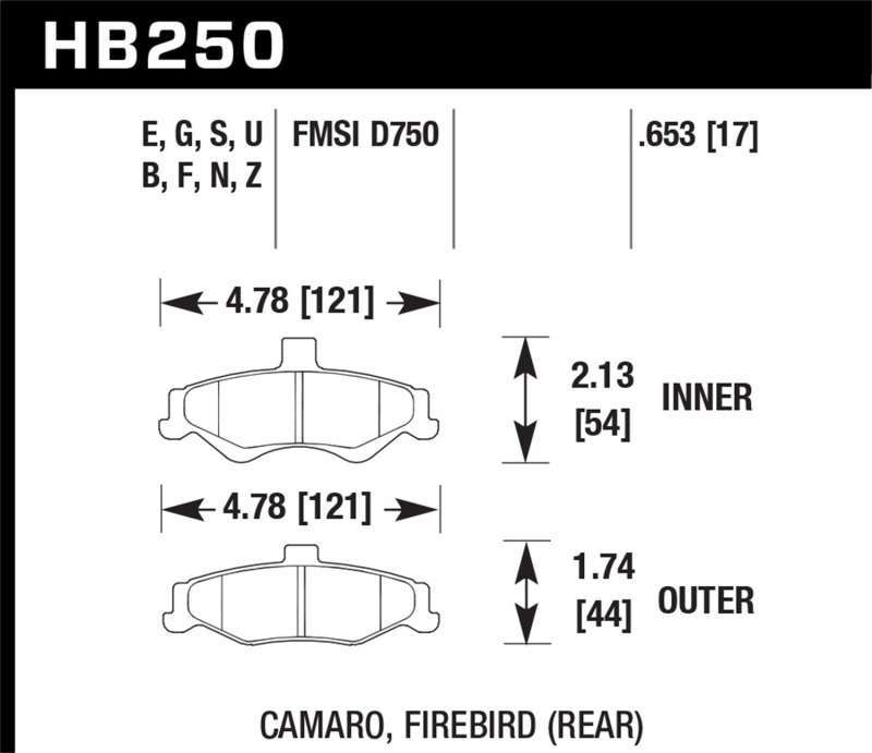Picture of Hawk Performance HAWK HPS 5.0 Brake Pad Sets - HB250B.653