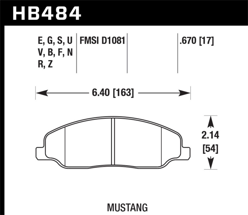 Picture of Hawk Performance HAWK HPS 5.0 Brake Pad Sets - HB484B.670