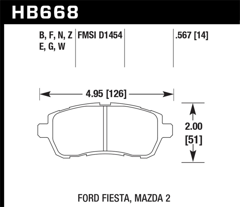 Picture of Hawk Performance HAWK HPS 5.0 Brake Pad Sets - HB668B.567