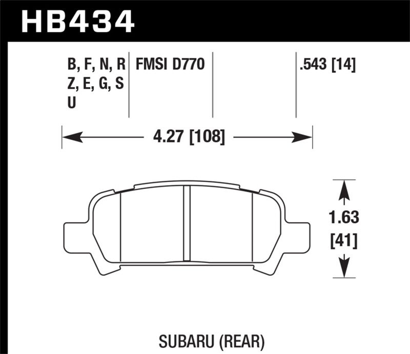 Picture of Hawk Performance HAWK HPS 5.0 Brake Pad Sets - HB434B.543