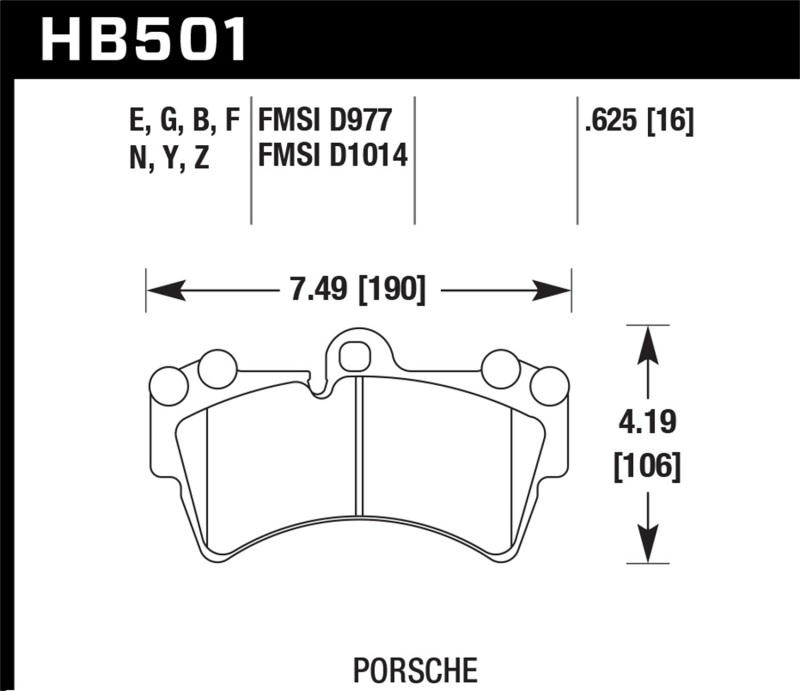 Picture of Hawk Performance HAWK HPS 5.0 Brake Pad Sets - HB501B.625