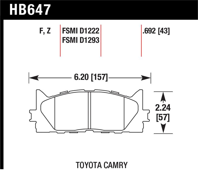 Picture of Hawk Performance HAWK HPS 5.0 Brake Pad Sets - HB647B.692