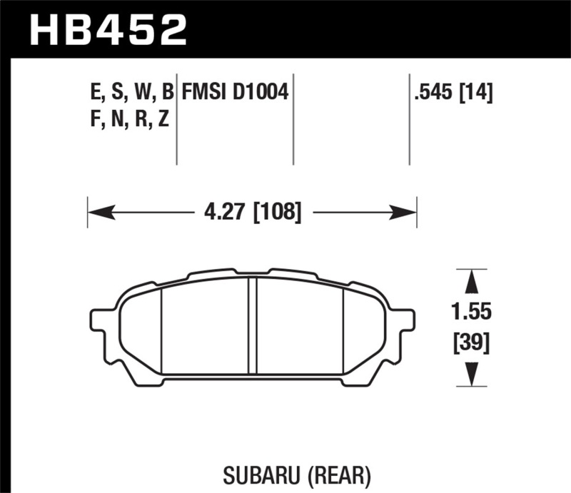 Picture of Hawk Performance HAWK HPS 5.0 Brake Pad Sets - HB452B.545