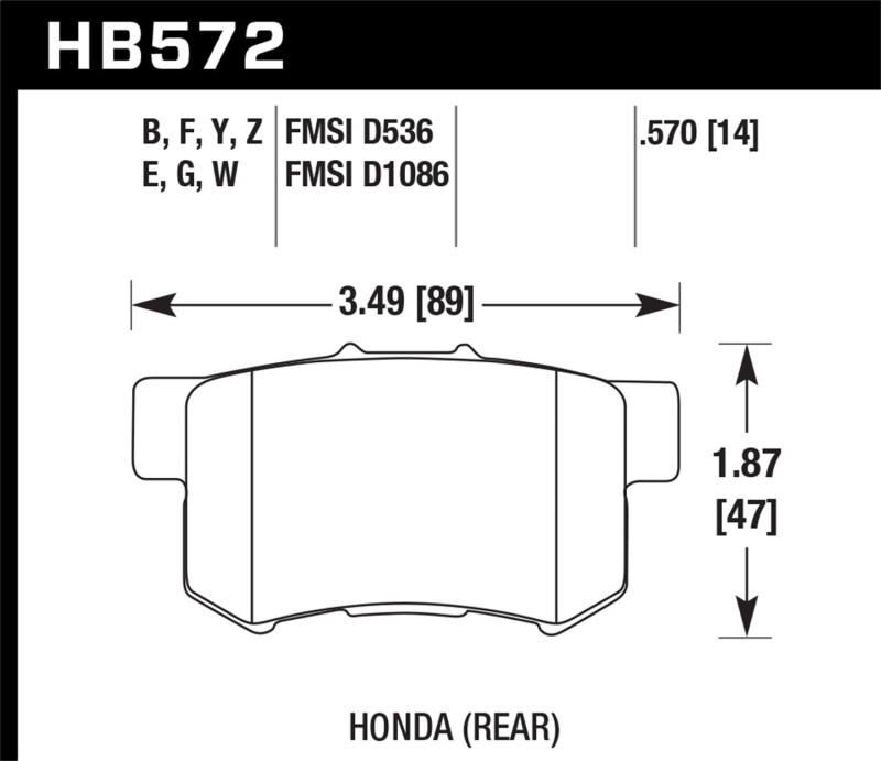 Picture of Hawk Performance HAWK HPS 5.0 Brake Pad Sets - HB572B.570