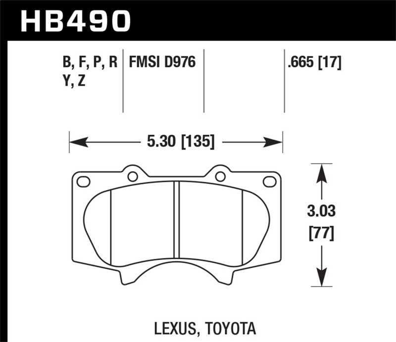 Picture of Hawk Performance HAWK HPS 5.0 Brake Pad Sets - HB490B.665