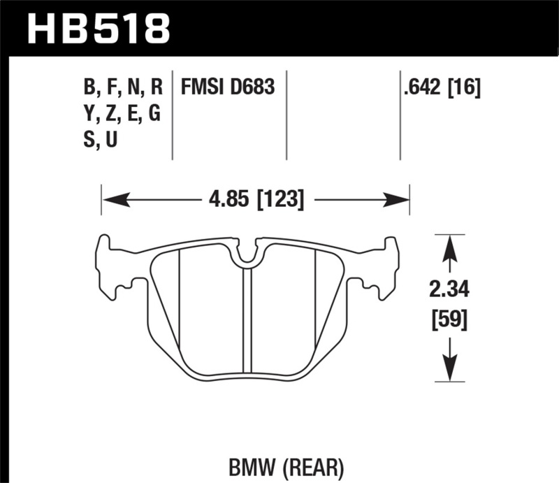 Picture of Hawk Performance HAWK HPS 5.0 Brake Pad Sets - HB518B.642